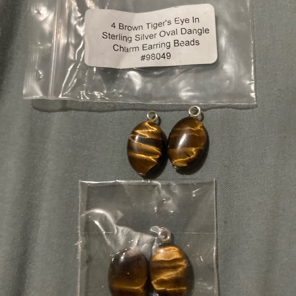 Tigers Eye Oval Earring Charms